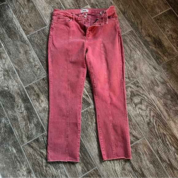 PAIGE Denim - Paige Cindy Jean Front Seam, Raw Hem in Vintage Rose. Women’s Size 32, High Rise